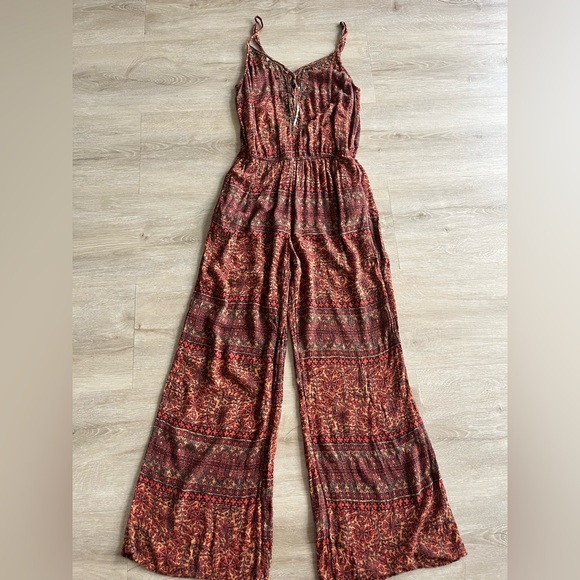American Eagle full length boho jumpsuit Relaxed Fit Boho-Chic SZ S - Picture 2 of 9